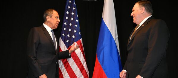 Secretário de Estado dos EUA, Mike Pompeo, e  chanceler russo, Sergei Lavrov. - Sputnik Brasil