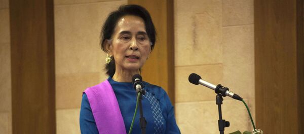Aung San Suu Kyi, Prêmio Nobel da Paz em 1991 e líder da oposição de Mianmar. - Sputnik Brasil