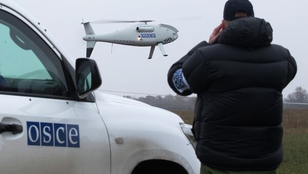 Drone da OSCE decola em Mariupol, na Ucrãnia - Sputnik Brasil