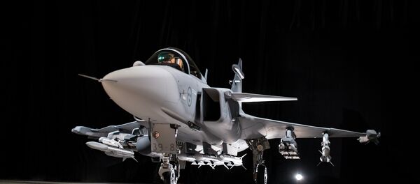 Caça sueco Gripen E 39-8, da empresa Saab - Sputnik Brasil