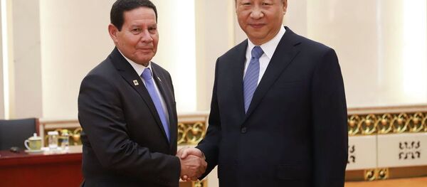 Vice-Presidente da República, Hamilton Mourão, durante Audiência com o Presidente da República popular da China, Xi Jinping. - Sputnik Brasil