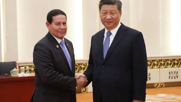 Vice-Presidente da República, Hamilton Mourão, durante Audiência com o Presidente da República popular da China, Xi Jinping. - Sputnik Brasil