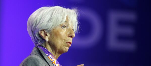 Christine Lagarde, diretora-geral do Fundo Monetário Internacional (FMI), discursa no Fórum de Paris no dia 7 de maio de 2019. Christine Lagarde, diretora-geral do Fundo Monetário Internacional (FMI), discursa no Fórum de Paris no dia 7 de maio de 2019. - Sputnik Brasil