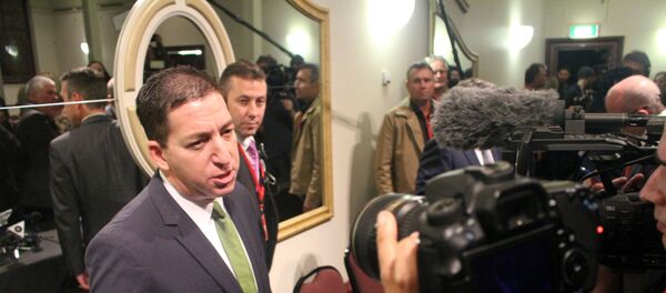 O jornalista Glenn Greenwald fala em evento nos EUA, em 2014 - Sputnik Brasil