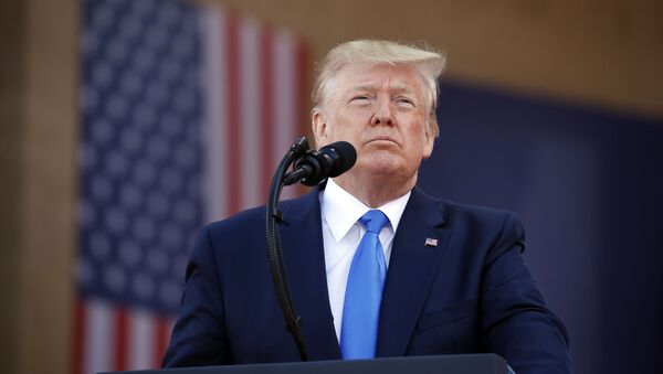 Presidente dos EUA Donald Trump durante cerimônia para comemorar o 75º aniversário do Dia D, Normandia, França, 6 de junho de 2019 - Sputnik Brasil