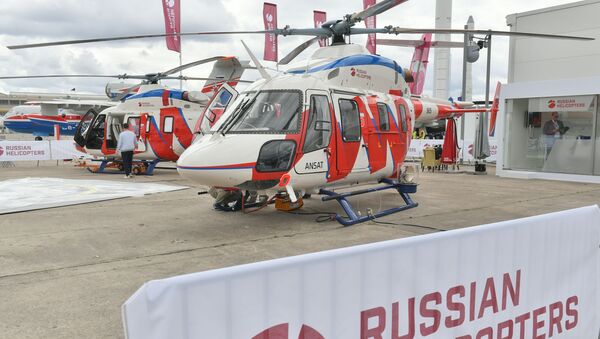 Helicóptero leve polivalente russo Ansat no Aeroporto de Le Bourget, onde se realiza o Show Aéreo de Paris 2019 - Sputnik Brasil