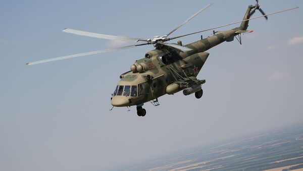 Helicóptero Mi-8AMTSh durante manobras aéreas táticas da aviação tático-operacional na região russa de Krasnodar (foto de arquivo) - Sputnik Brasil