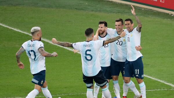Argentina comemora gol  - Sputnik Brasil