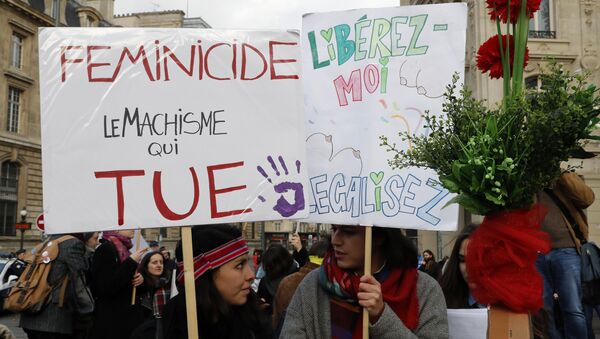 Protesto contra o feminicídio em Paris, França (arquivo) - Sputnik Brasil