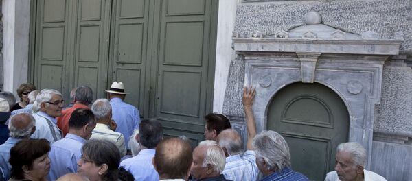 Bancos fechados na Grécia. - Sputnik Brasil