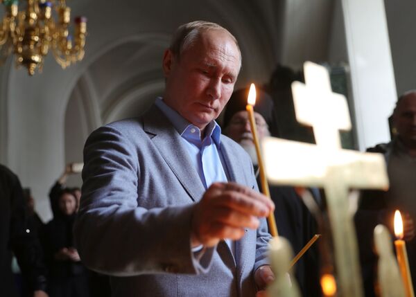 Presidente russo Vladimir Putin no mosteiro ortodoxo estauropégico de Valaam, localizado na região da Carélia - Sputnik Brasil
