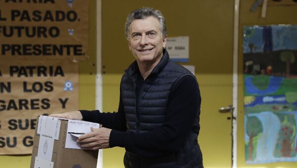 Presidente argentino Mauricio Macri votando nas primárias em Buenos Aires em 17 de agosto de 2017 - Sputnik Brasil