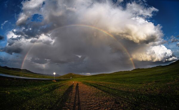 Arco-íris em uma aldeia da Mongólia - Sputnik Brasil
