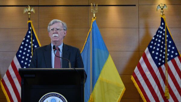 Assessor de Segurança Nacional dos EUA, John Bolton, durante a coletiva de imprensa em Kiev, em 28 de agosto de 2019 - Sputnik Brasil