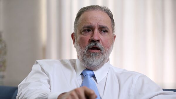 O subprocurador-geral da República Augusto Aras, durante entrevista à Folha em Brasília, em abril de 2019 - Sputnik Brasil