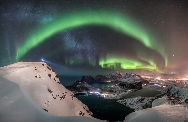 Fotografia mostrando a aurora feita pelo fotógrafo alemão Nicolai Brügger, que ganhou o 1º lugar na categoria Aurorae do concurso Insight Investment Astronomy Photographer of the Year 2019 - Sputnik Brasil