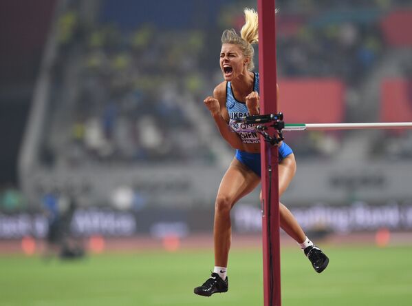 Yulia Levchenko, da Ucrânia, no Campeonato Mundial de Atletismo de 2019, em Doha, Catar - Sputnik Brasil