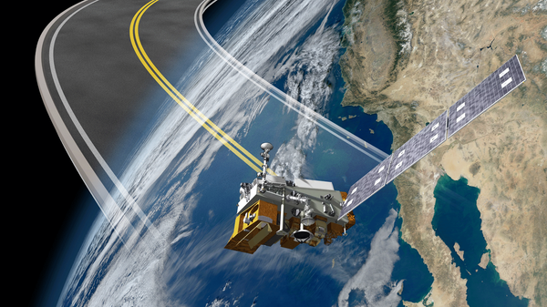 O empuxe de uma metralhadora cinética poderia retirar o satélite de sua trajetória (imagem ilustrativa) - Sputnik Brasil