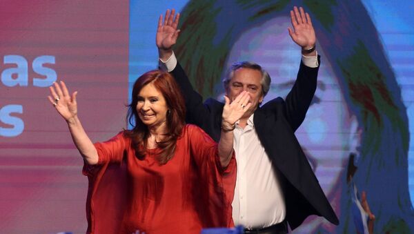 Alberto Fernández e Cristina Kirchner, vencedores da eleição presidencial argentina - Sputnik Brasil