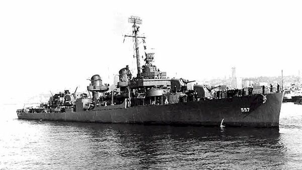 Destróier americano USS Johnston (DD-557) afundado na Batalha do Golfo de Leyte em 1944 - Sputnik Brasil