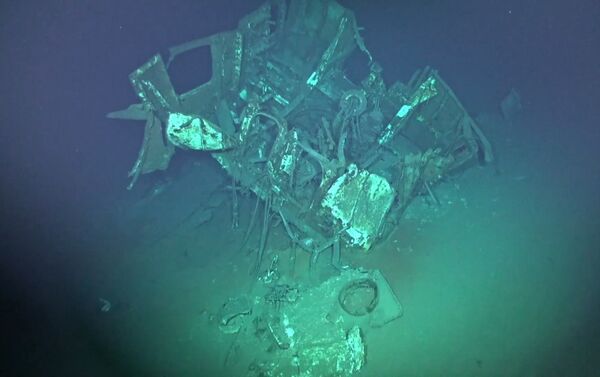 Possíveis restos do destróier americano USS Johnston (DD-557) afundado durante a Batalha do Golfo de Leyte em 1944 no mar das Filipinas - Sputnik Brasil