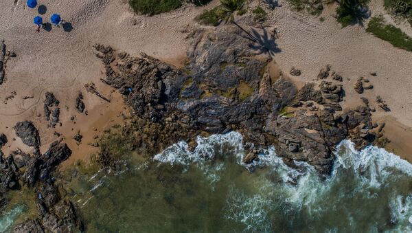 Manchas de óleo são vistas na praia de Pedra do Sal, em Itapuã, em Salvador (BA). - Sputnik Brasil