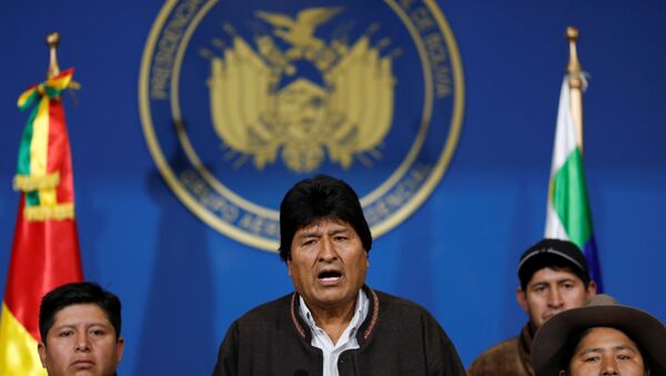 Presidente da Bolívia, Evo Morales, faz comunicado à imprensa - Sputnik Brasil