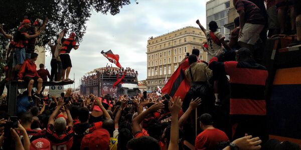 Trio elétrico com jogadores do Flamengo no Rio de Janeiro (foto de arquivo) - Sputnik Brasil