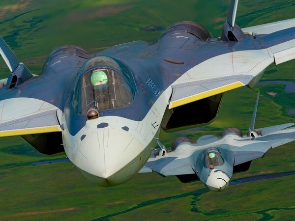 Caça multifuncional avançado Su-57 de quinta geração  - Sputnik Brasil