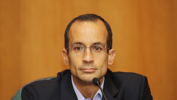 Marcelo Odebrecht presta depoimento em audiência da CPI da Petrobras em Curitiba, em 2015. - Sputnik Brasil