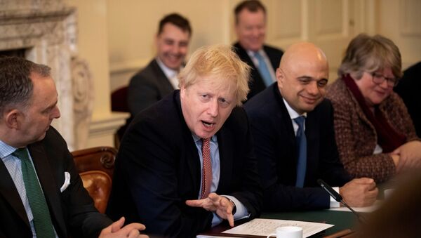 Premiê britânico Boris Johnson realiza a sua primeira reunião após as eleições vitoriosas para os Conservadores - Sputnik Brasil