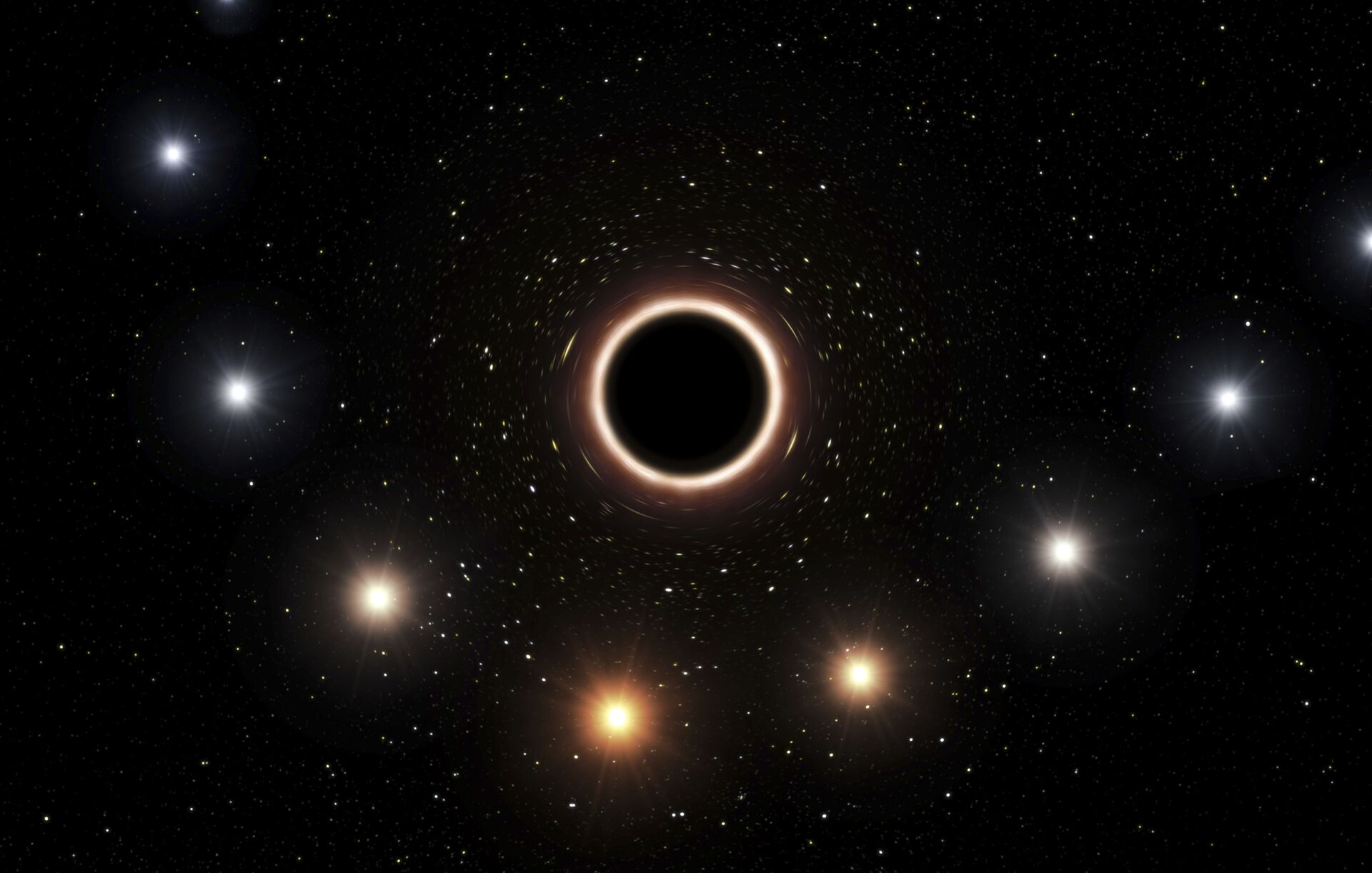Representação de buraco negro supermassivo fornecida pelo Observatório Europeu do sul em julho de 2018 - Sputnik Brasil, 1920, 09.11.2021