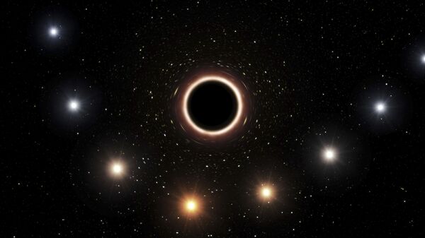 Representação de buraco negro supermassivo fornecida pelo Observatório Europeu do sul em julho de 2018 - Sputnik Brasil