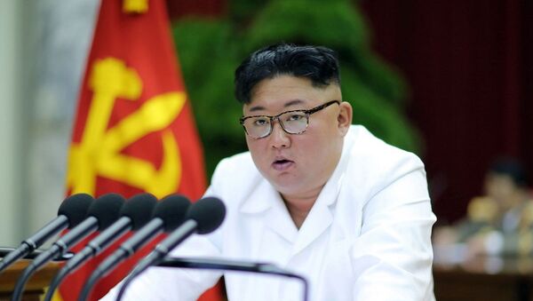 Líder norte-coreano Kim Jong-un durante a 5ª Sessão Plenária do Comitê Central do Partido dos Trabalhadores da Coreia do Norte - Sputnik Brasil