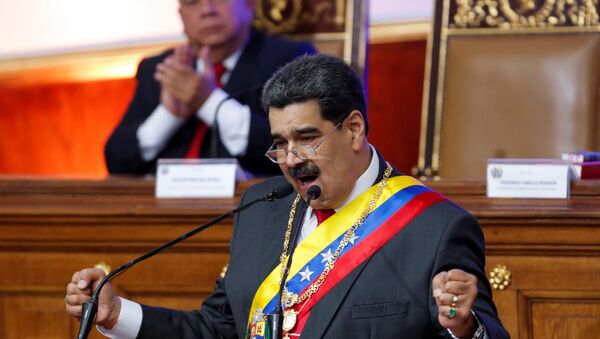Presidente da Venezuela, Nicolás Maduro, em discurso anual em sessão da Assembleia Constituinte, em Caracas, em 14 de janeiro de 2020 - Sputnik Brasil