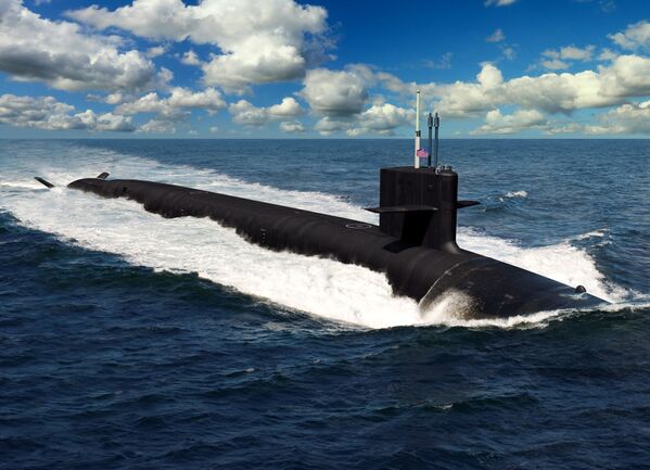 Ilustração do futuro submarino porta-mísseis da classe Columbia (em 2º lugar da lista da National Interest) - Sputnik Brasil