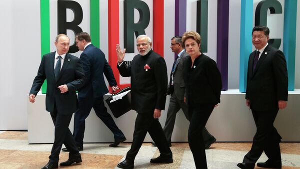 Líderes dos BRICS durante a VII Cúpula do bloco, em Ufá, na Rússia - Sputnik Brasil