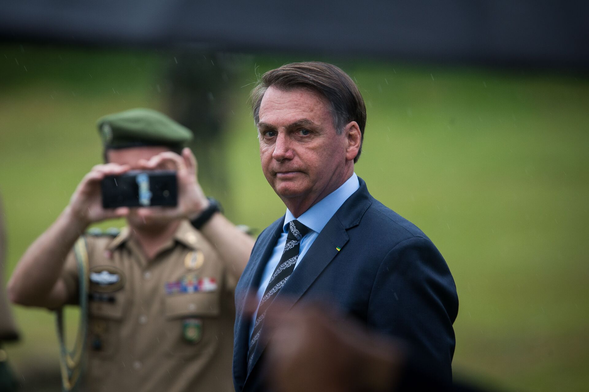 Jair Bolsonaro participa de cerimônia de lançamento da pedra fundamental de colégio militar em Campo de Marte, em São Paulo - Sputnik Brasil, 1920, 15.12.2021