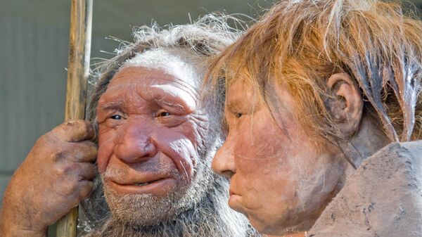 Neandertais no museu Neanderthal em Mettmann, Alemanha (foto de arquivo) - Sputnik Brasil