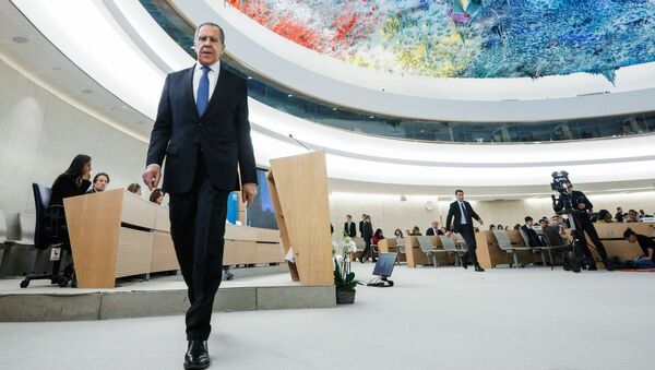 Chanceler russo, Sergey Lavrov, durante a 43ª sessão do Conselho de Direitos Humanos da ONU em Genebra, Suíça - Sputnik Brasil