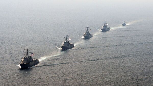Comboio de navios de guerra dos EUA e da Coreia do Sul (imagem referencial) - Sputnik Brasil