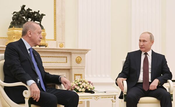 Putin recebe Erdogan em Moscou e declara que 'ninguém sabia o paradeiro' das tropas turcas na Síria - Sputnik Brasil