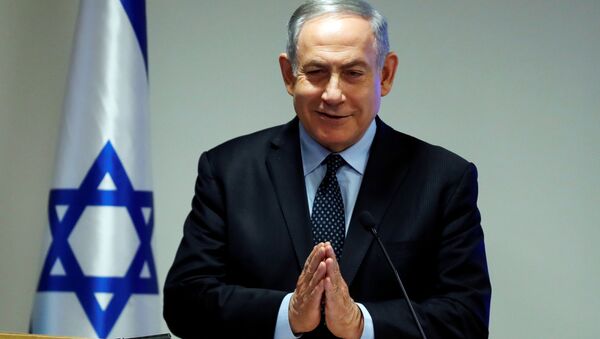 Benjamin Netanyahu discursa em coletiva no Ministério da Saúde em Jerusalém - Sputnik Brasil