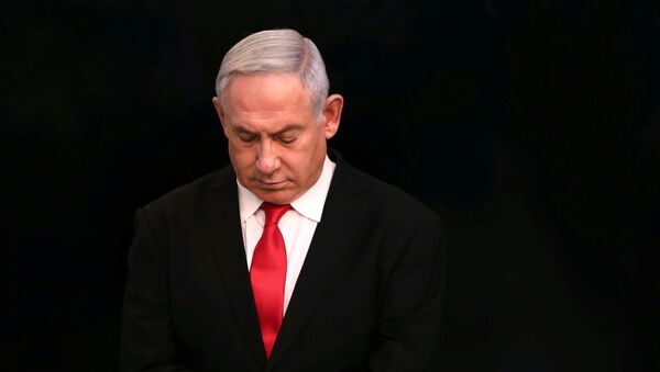 Primeiro-ministro de Israel, Benjamin Netanyahu, durante discurso sobre a propagação do coronavírus, em Jerusalém, em 14 de março de 2020 - Sputnik Brasil