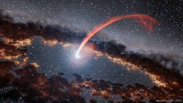 Buraco negro perturbando uma estrela passante - Sputnik Brasil