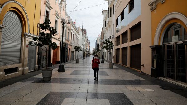 Ruas de Lima, no Peru, vazias por causa do novo coronavírus - Sputnik Brasil