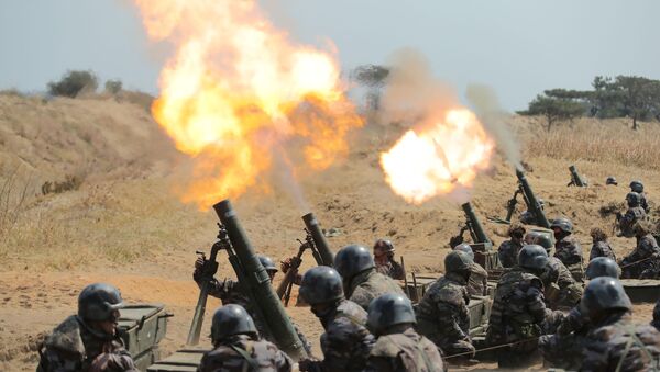 Exercício de subunidades de morteiros do Exército da Coreia do Norte - Sputnik Brasil