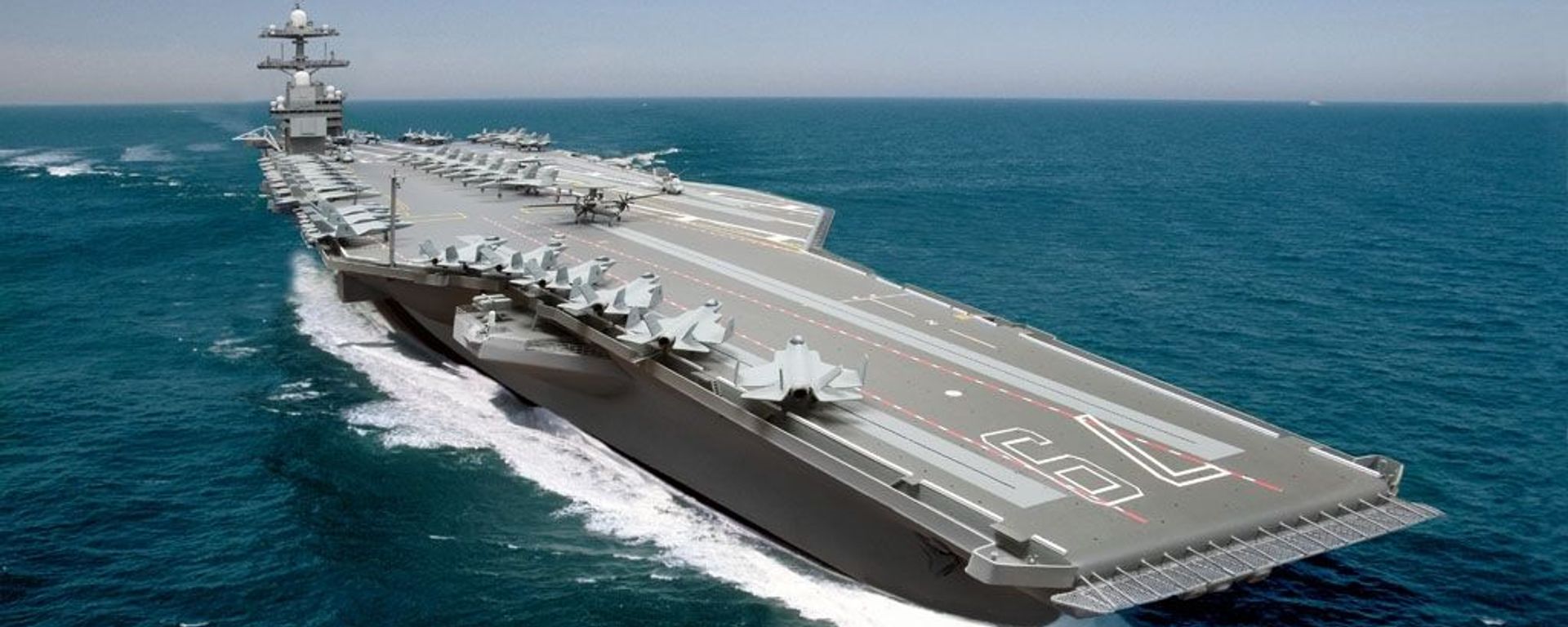 Impressão artística norte-americana do porta-aviões CVN 79 John F. Kennedy - Sputnik Brasil, 1920, 05.06.2026