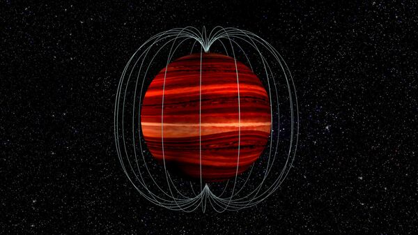 Ilustração de uma anã marrom e seu campo magnético - Sputnik Brasil