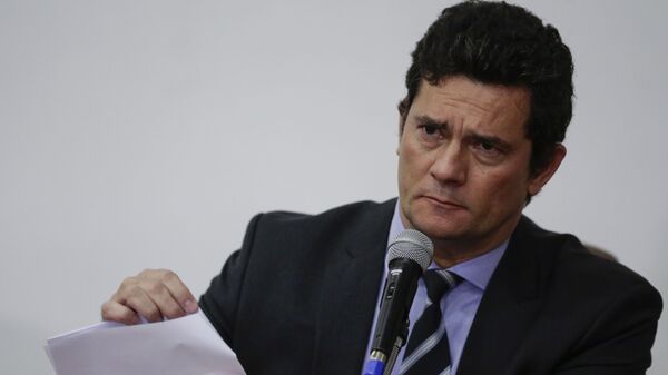 Ex-ministro da Justiça e Segurança Pública, Sergio Moro, faz um pronunciamento anunciando sua saída do governo Bolsonaro. - Sputnik Brasil